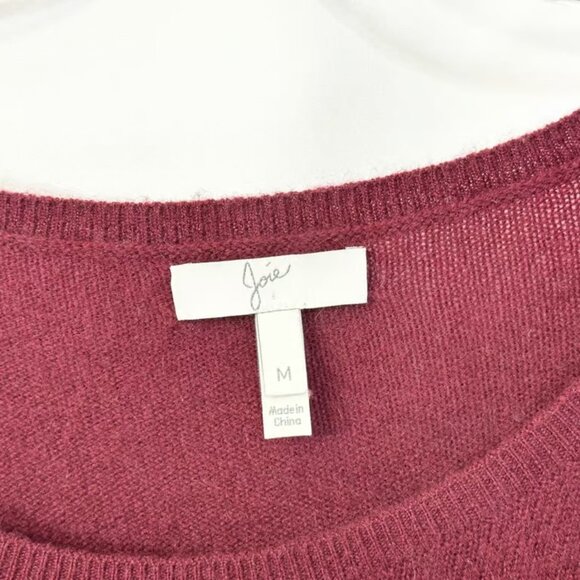 Joie Medium Sweater Wool Cashmere Blend Tunic Long Sleeve Burgundy Fall - Picture 3 of 3